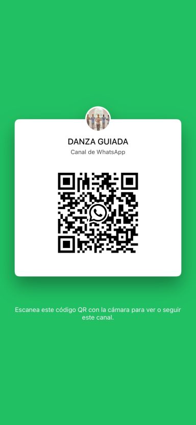 Canal de WhatsApp Código QR en un fondo verde con información de contacto.